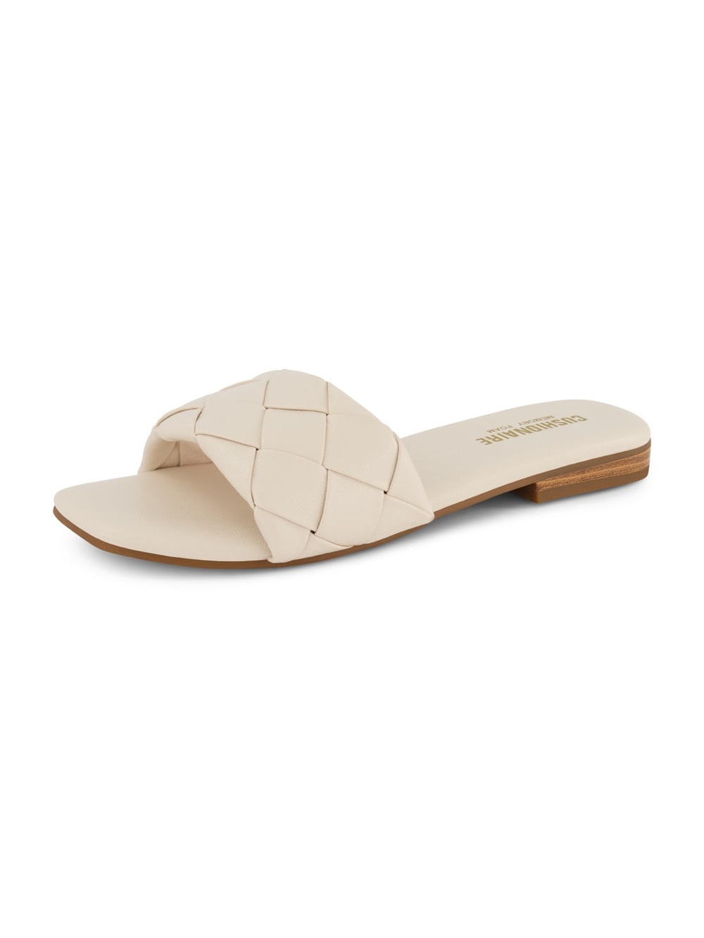 CUSHIONAIRE Franca Woven One Band Sandal - STONE